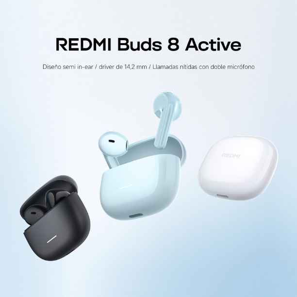 Audífonos Bluetooth Xiaomi Redmi Buds 8 Active 37H Bluetooth 5.4 IP54 Micrófonos IA