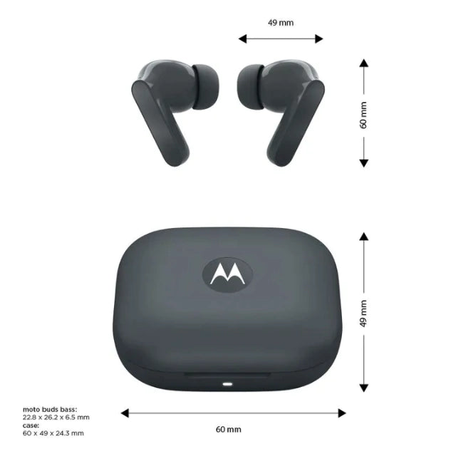 Audífonos Motorola MotoBuds Bass 20H IPX5 con Graves Potentes para Gym