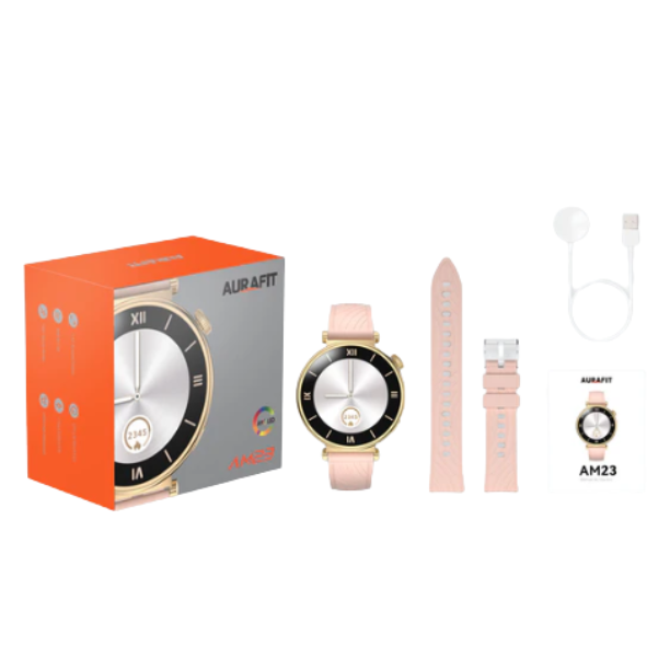 AuraFit Smart Watch AM23 – Pantalla AMOLED, Llamadas Bluetooth y Monitoreo de Salud