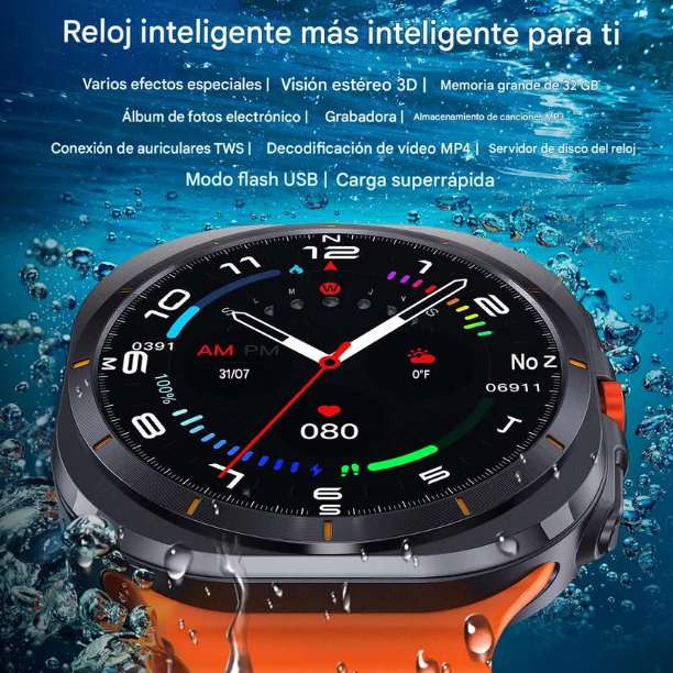 Aurafit Smart Watch AM32 – Pantalla AMOLED, Llamadas Bluetooth y Monitoreo de Salud 24/7