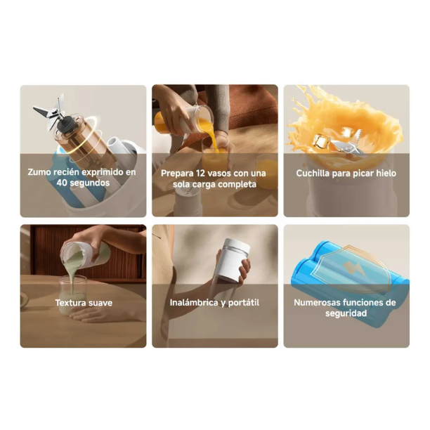 Xiaomi Vaso Batidor Portátil 300 ml – Licuadora Recargable USB-C para Smoothies y Jugos