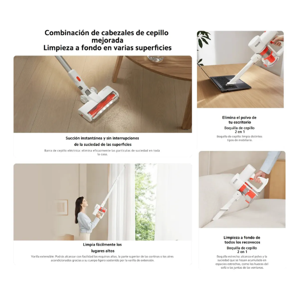 Xiaomi Aspiradora de Bastón G20 Lite – Aspiradora Inalámbrica 18,000 Pa con Luz LED y Filtración de 5 Etapas
